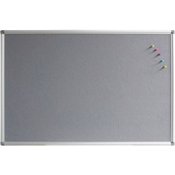 Rapidline Pinboard 1800W x 15D x 1200mmH Grey Felt Aluminium Frame