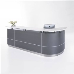 Executive J-Shape Reception Counter Left Curve 2750W x 950D x 1150mmH Metallic Grey