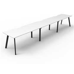 Rapidline Eternity Workstation Single Sided 3 Person 5400W x 750D x 730mmH White/Black