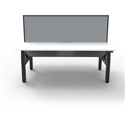 Rapidline Boost+ Back To Back Workstation + Screen 2 Person 1500mmW White/Black