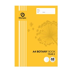 Olympic TY24i Botany Book QLD Year 2 A4 18mm Ruled Blank With Red Margin 48 Page