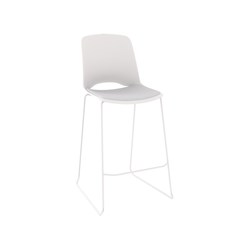 OLG Vista Rise Barstool With White Steel Frame White Padded Seat And Polypropylene Back