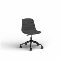 OLG Sofia Office Chair Gas Lift Black Base Pewter Fabric Seat And Back