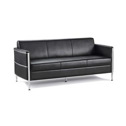 Rapidline Eclipse Lounge Chair 3 Seater 1710W x 730D x 730mmH Chrome Frame Black PU