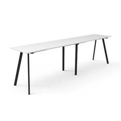 Rapidline Eternity High Bar Table 3600W x 750D x 1050mmH Natural White Top Black Frame