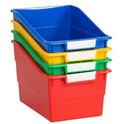 Classroom Book Tub - Set of 4 Red Yellow Blue & Green 20cm x 28.5cm x 14cm