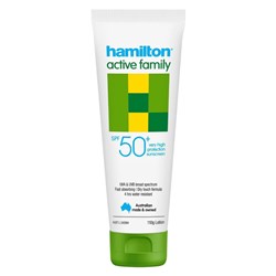 Hamilton Active Family Sunscreen Lotion SPF50+ 110g Tube Box Of 6