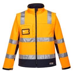 Huski Chassis Hi-Vis 2-in-1 Contrast Softshell Jacket 3 Layer 2XL Railway Orange