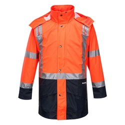 Huski Farmers Hi-Vis Contrast Jacket 4XL Orange And Navy