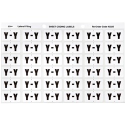 Avery Alphabet Coding Label Y Side Tab 25x38mm White Grey Pack Of 180