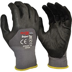 Maxisafe Supaflex Gloves With 3/4 Micro Foam Coating Medium Black