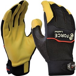 Maxisafe G-Force Mechanics Gloves Leather 2XL Black And Yellow