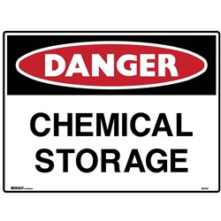 Brady Danger Sign Chemical Storage 600W x 450mmH Polypropylene White/Red/Black