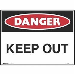 Brady Danger Sign Keep Off 600W x 450mmH Metal White/Red/Black