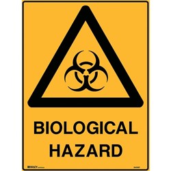 Brady Warning Sign Biological Hazard 450W x 600mmH Polypropylene Yellow And Black