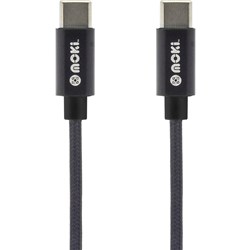 Moki Type-C to Type-C SynCharge Cable 90cm Braided Black