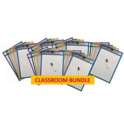 Protext Write N Wipe Sleeves A4 Includes Pens Classroom Pack of 30