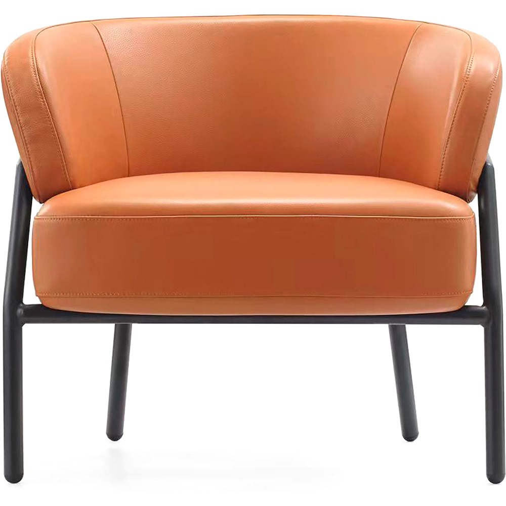 Orange discount leather armchair