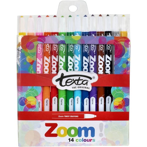 Art & Craft - Texta Zoom Twist Crayons Metallic Colours Pack Of 12 - Far  North Office Choice - Office Supplies, Stationery & Furniture